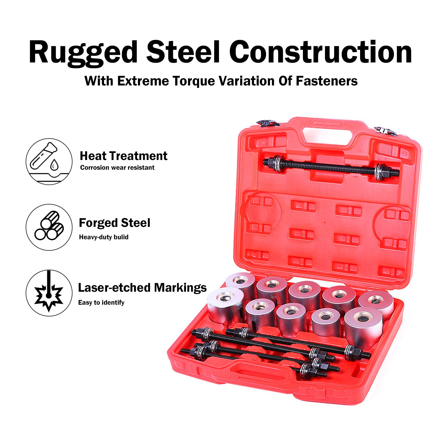 Universal Press- und Zughülsen-Set 26-tlg. für Buchsen, Lager & Dichtringe | B7-1244