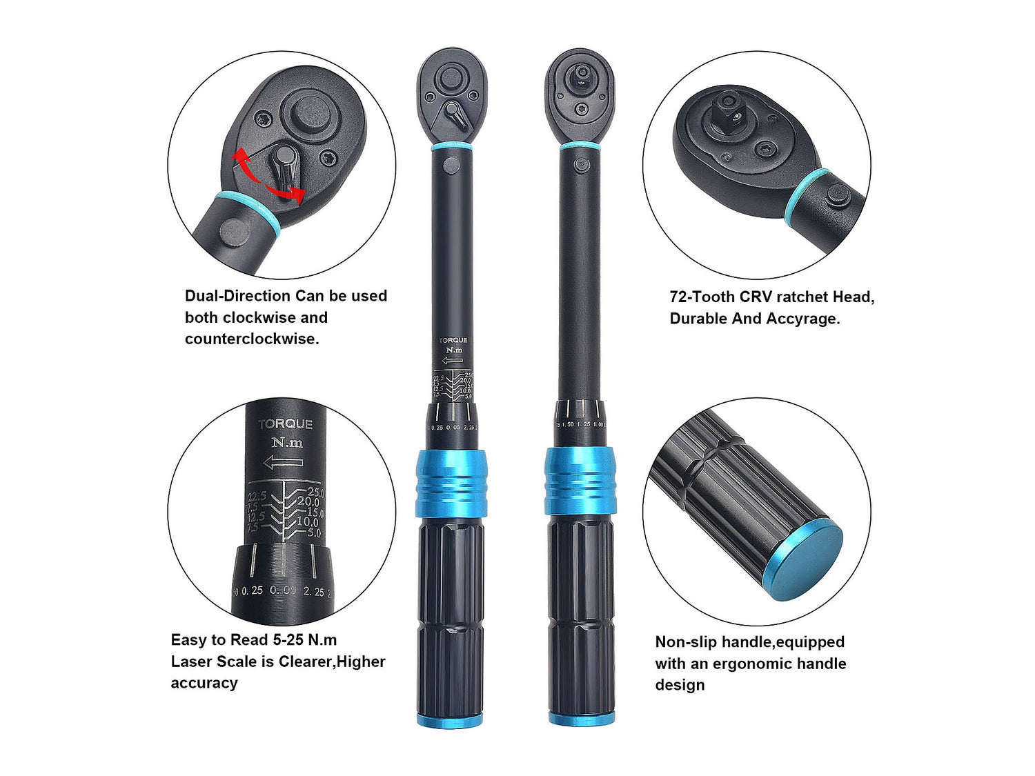 Drehmomentschlüssel Set 1/4 Zoll 5–25 Nm – 32-teilig | B7-8512