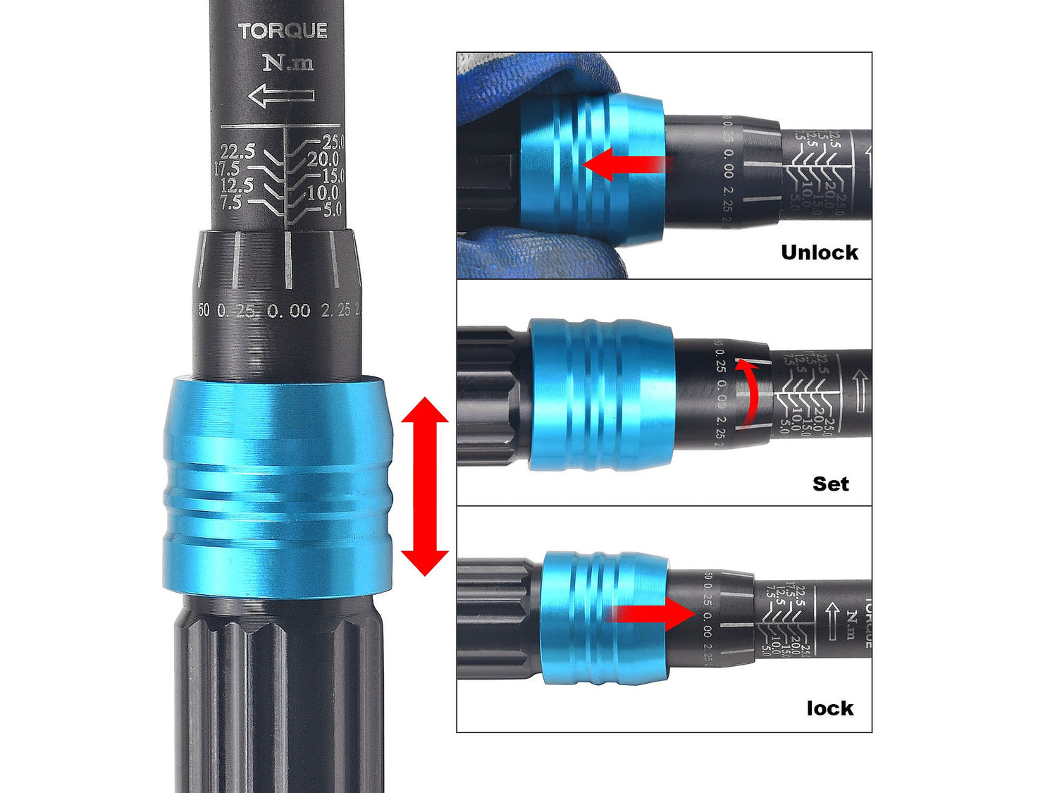 Drehmomentschlüssel Set 1/4 Zoll 5–25 Nm – 32-teilig | B7-8512