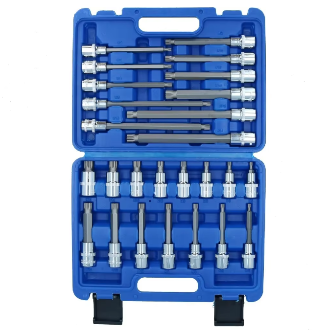 Vielzahn-Bit-Stecknuss-Set extra lang 1/2