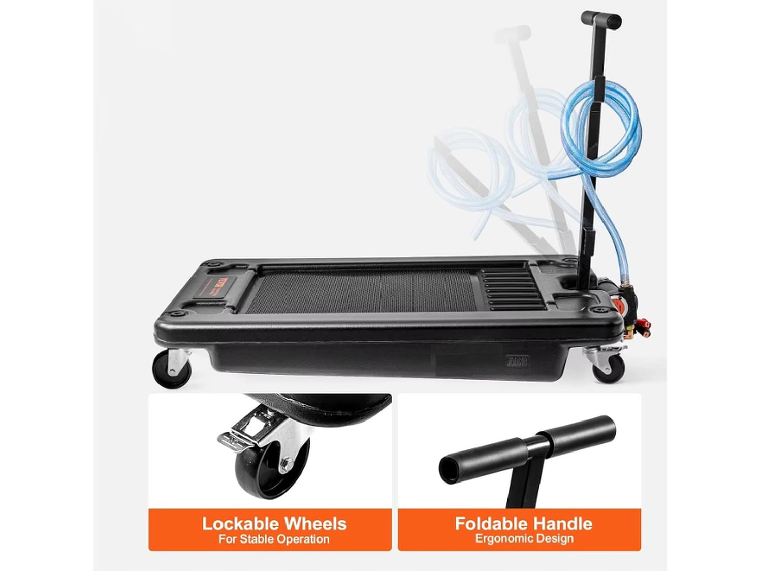 Ölablasswanne fahrbar 70 L mit 12-V-Batteriepumpe für Altöl & Motorölabsaugung – B7-1783