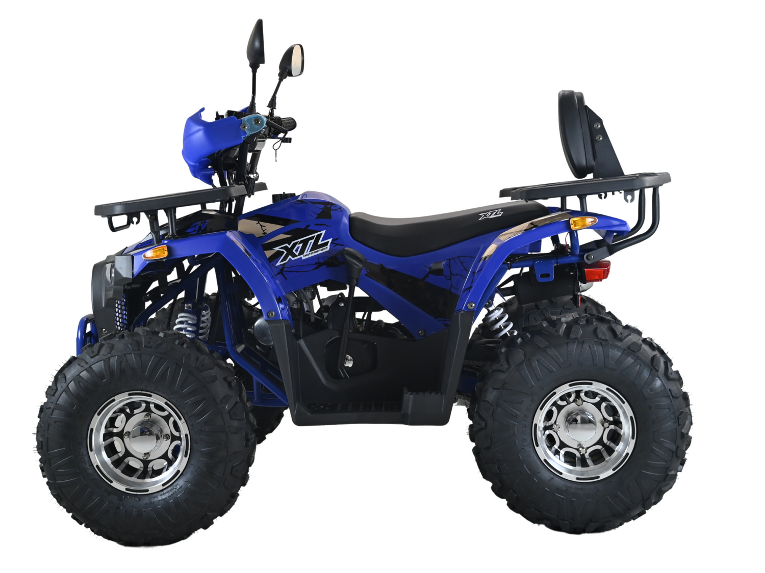 XTL Wild 125cc Kinderquad â Seitensicht mit Stahlrahmen und breiten Reifen fĂźr Stabilität
