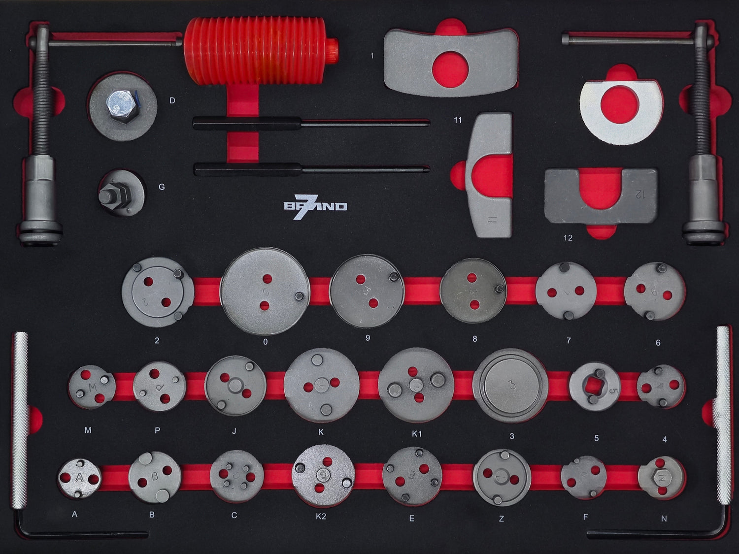 Werkstattwagen mit 300-teiligem Werkzeugsatz – 7 Schubladen + Seitenfach | B7-7-300