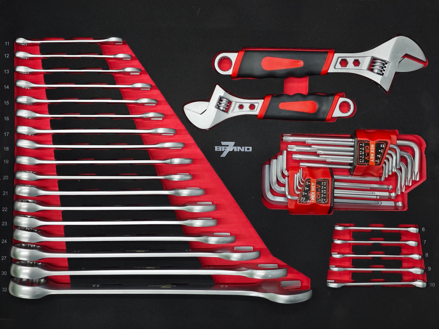 Werkstattwagen BRAND7 527-tlg. Werkzeugsatz – 12 Schubladen, mobil & Profi-Ausstattung