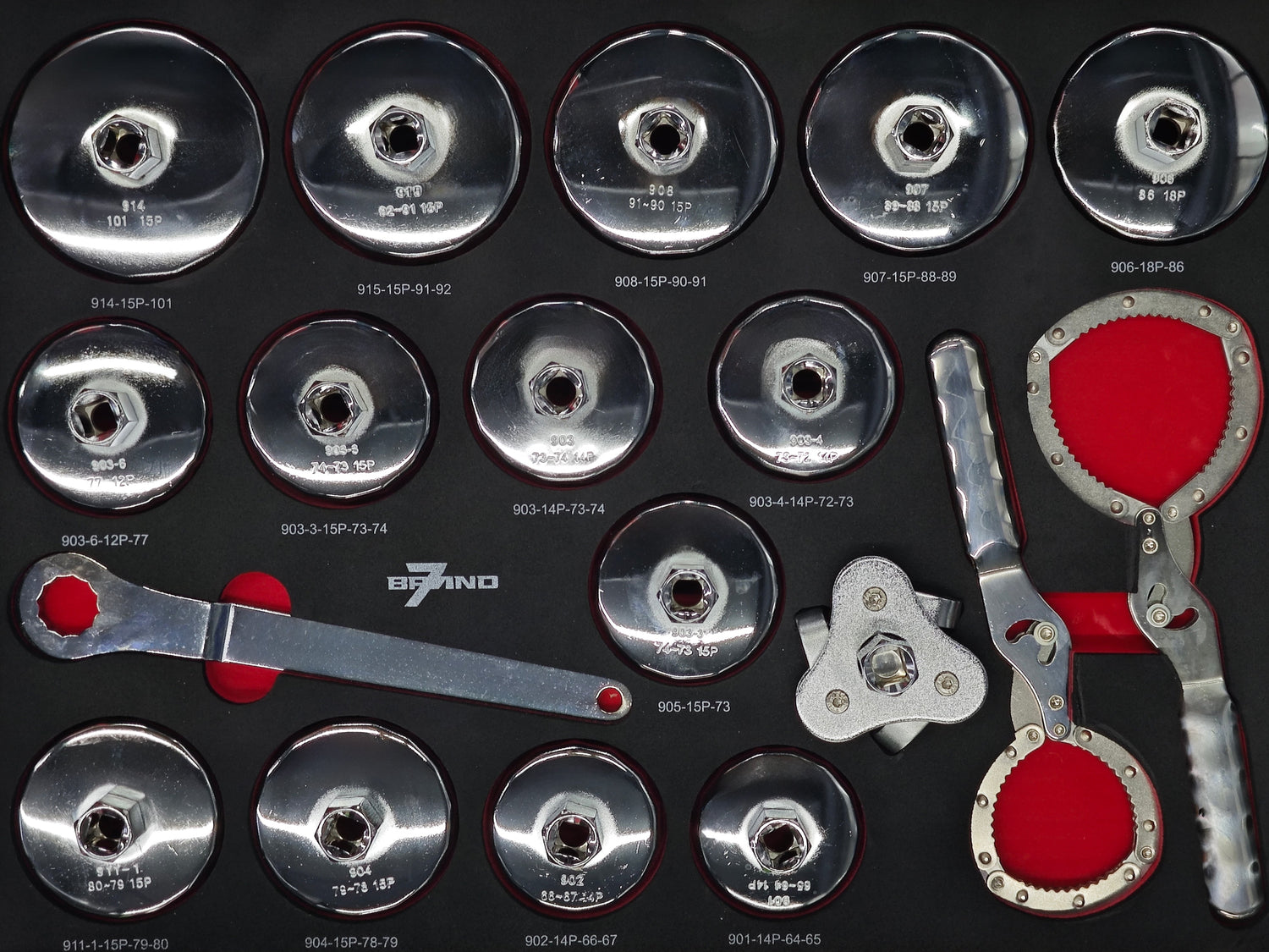 Werkstattwagen mit 300-teiligem Werkzeugsatz – 7 Schubladen + Seitenfach | B7-7-300