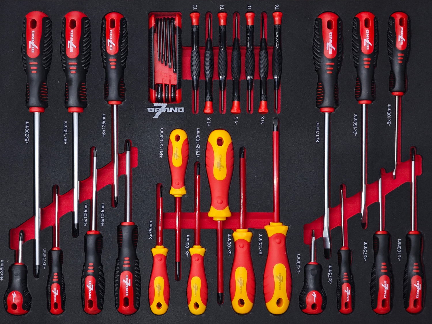 Werkstattwagen mit 300-teiligem Werkzeugsatz – 7 Schubladen + Seitenfach | B7-7-300