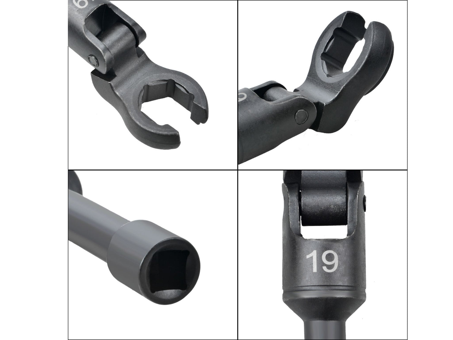 Injektor-Leitungsschlüssel Set 6-tlg. mit Gelenk – 3/8