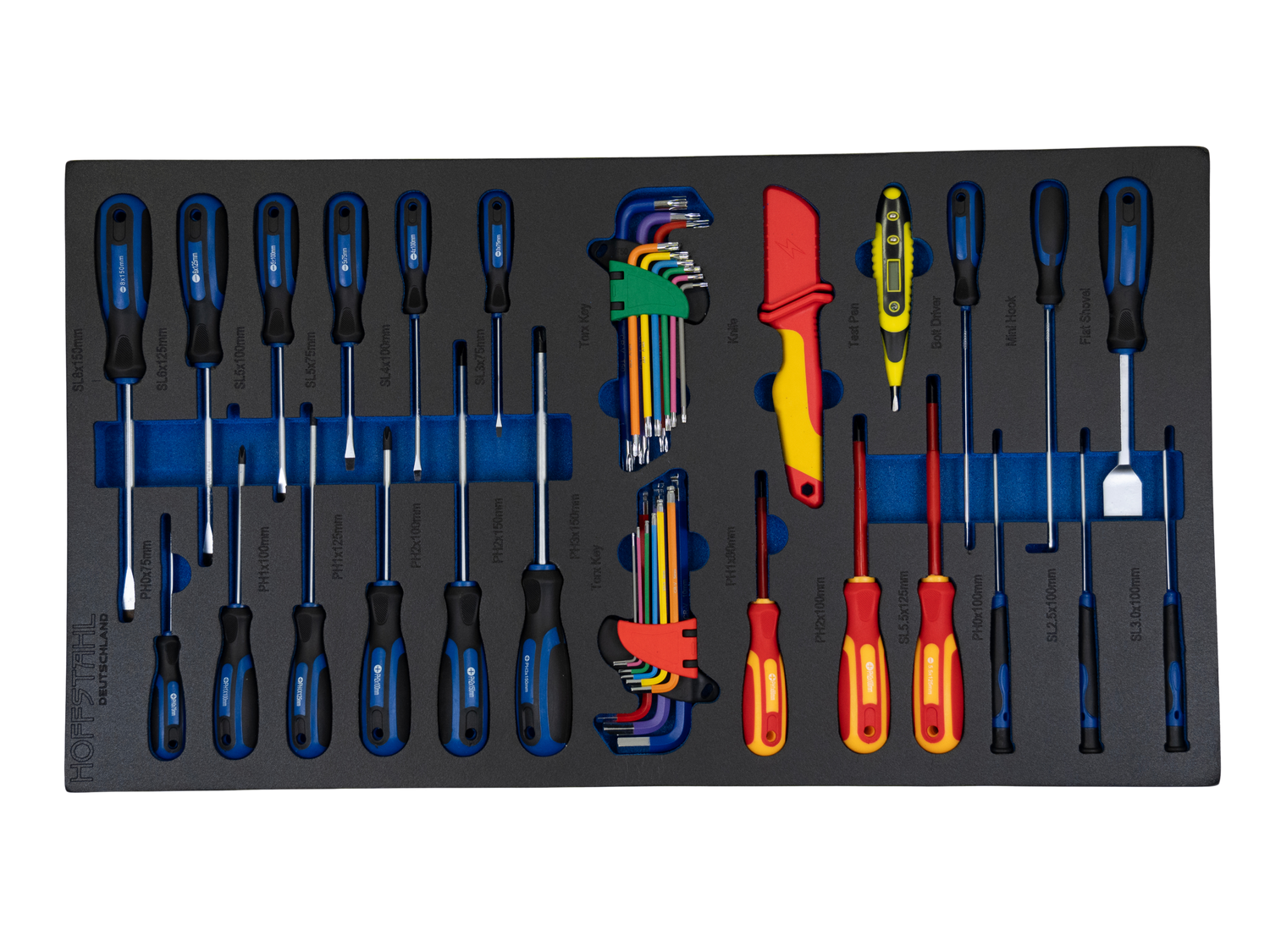 Werkzeugwagen Hoffstahl – 11 Schubladen, 9 bestückt &; über 500 Teile