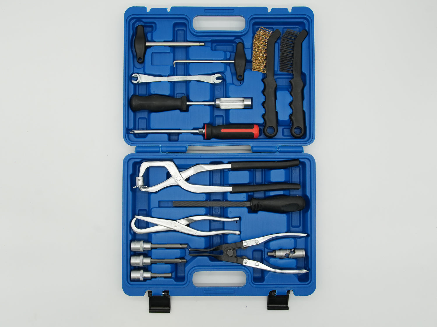 Bremsen Wartungs- und MontagesaBremsenwerkzeug Set 15-tlg. – Universal Montagesatz für Trommel- & Scheibenbremsen im Koffer | YZ-6088 | Brand7tz für elektrische Parkbremsen | Brand 7 Profi-Set YZ-6088