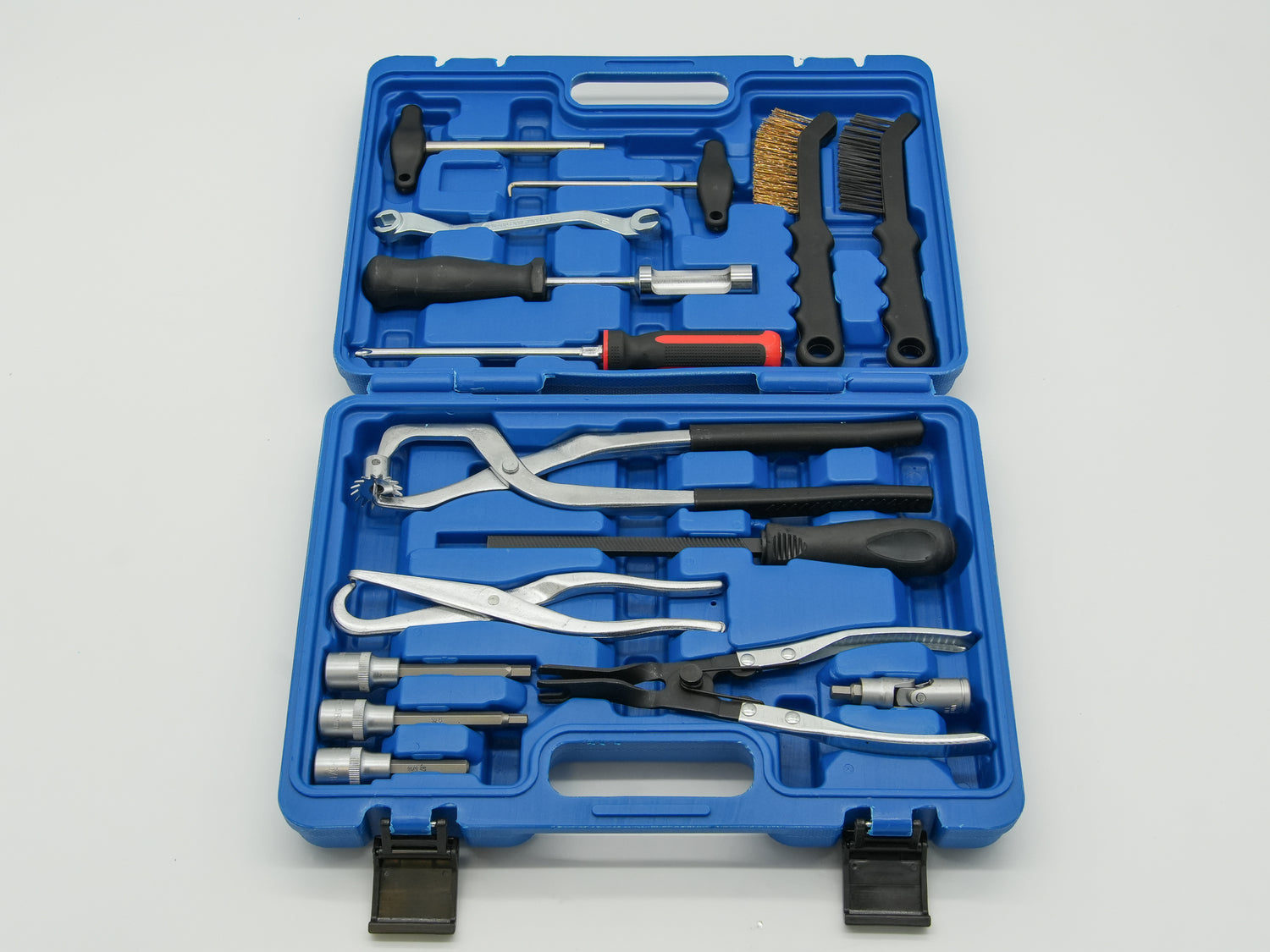 Bremsen Wartungs- und MontagesaBremsenwerkzeug Set 15-tlg. – Universal Montagesatz für Trommel- & Scheibenbremsen im Koffer | YZ-6088 | Brand7tz für elektrische Parkbremsen | Brand 7 Profi-Set YZ-6088