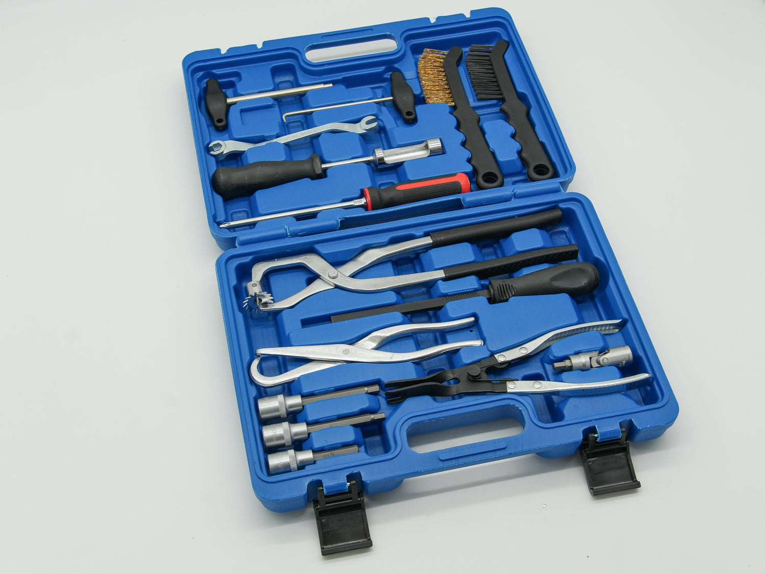 Bremsen Wartungs- und MontagesaBremsenwerkzeug Set 15-tlg. – Universal Montagesatz für Trommel- & Scheibenbremsen im Koffer | YZ-6088 | Brand7tz für elektrische Parkbremsen | Brand 7 Profi-Set YZ-6088