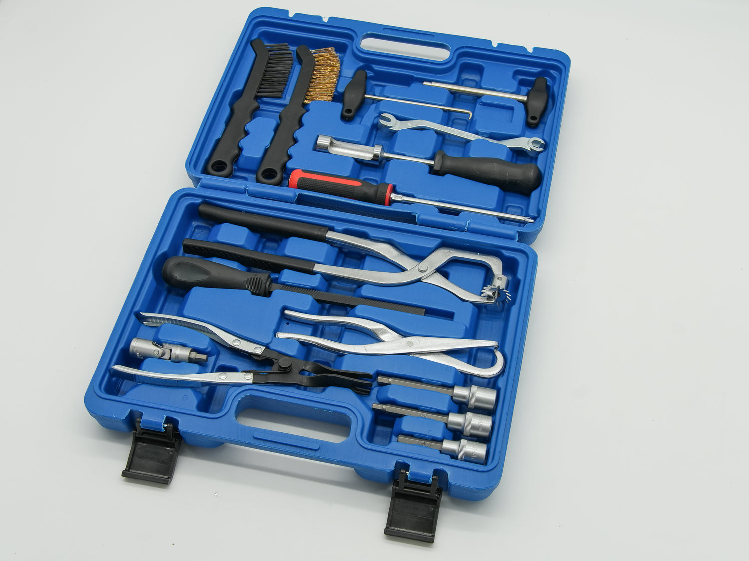 Bremsen Wartungs- und MontagesaBremsenwerkzeug Set 15-tlg. – Universal Montagesatz für Trommel- & Scheibenbremsen im Koffer | YZ-6088 | Brand7tz für elektrische Parkbremsen | Brand 7 Profi-Set YZ-6088