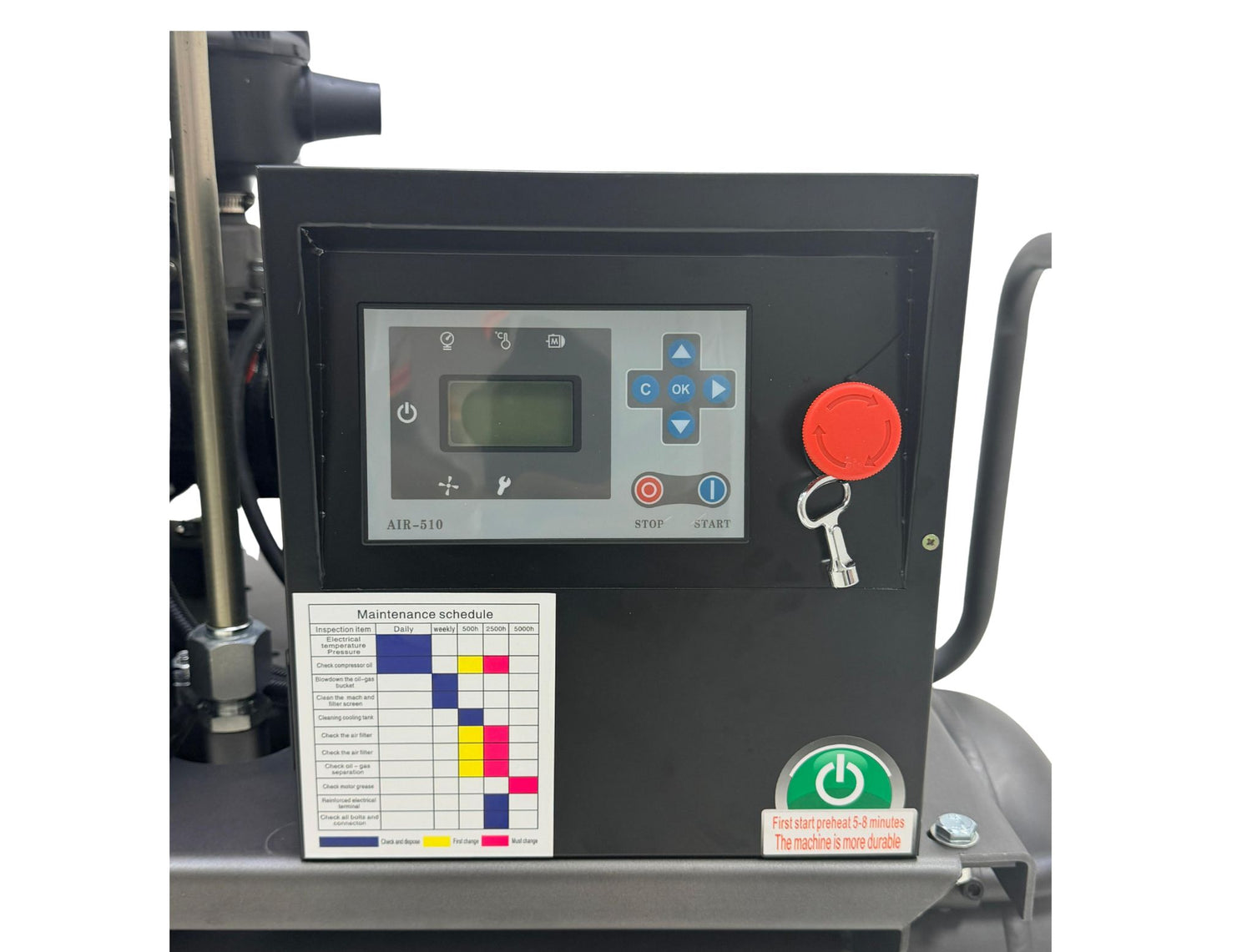 Schraubenkompressor 200L mit Wartungsplan