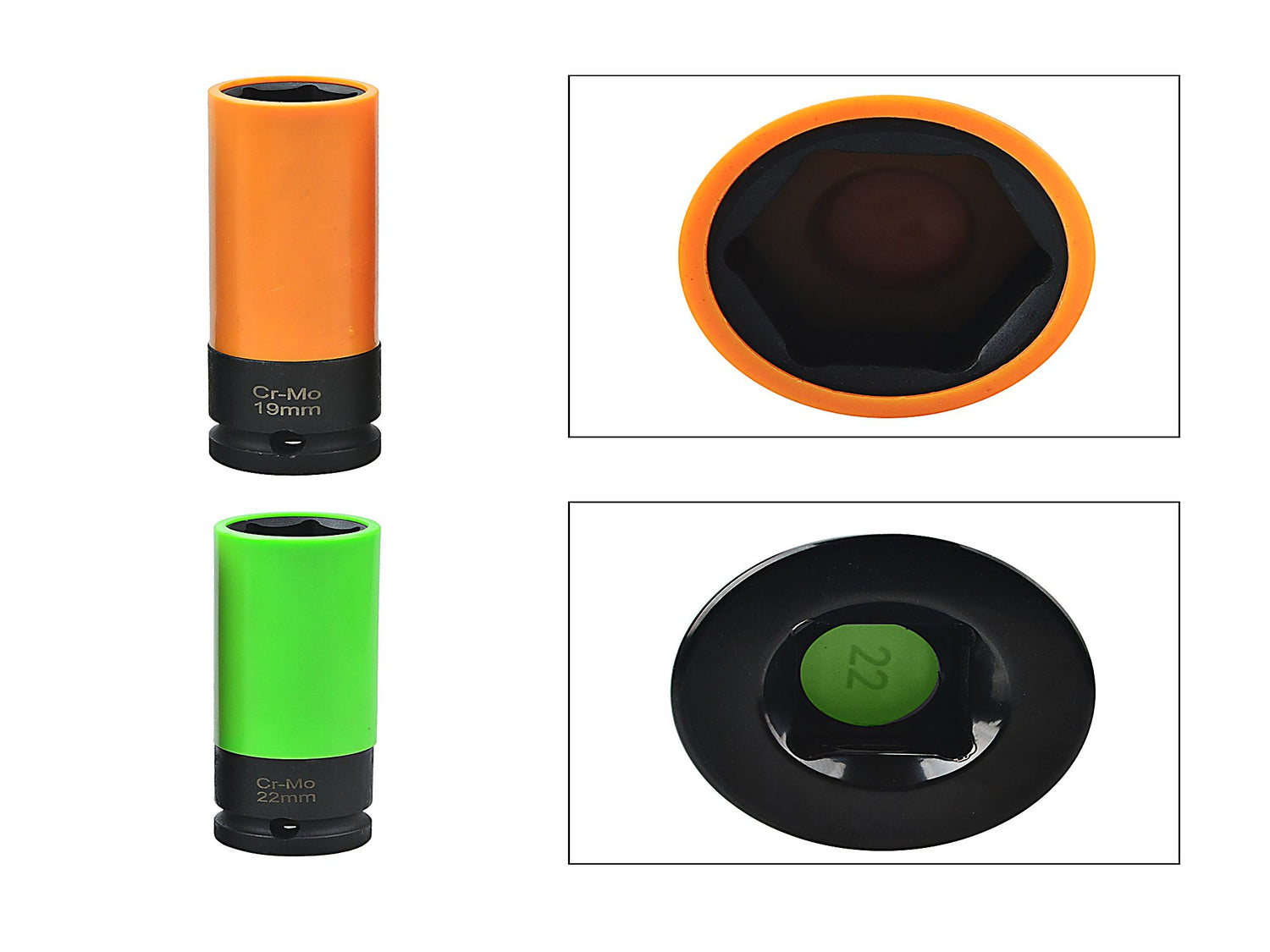 Felgenschonendes Schlagstecknuss-Set 4-tlg. mit Farbcodierung | B7-8077