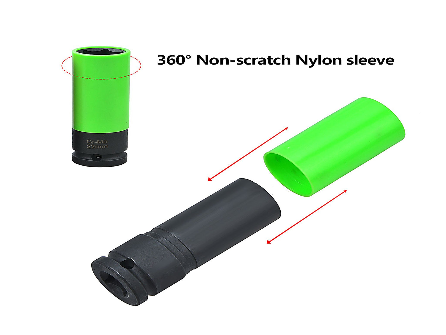 Felgenschonendes Schlagstecknuss-Set 4-tlg. mit Farbcodierung | B7-8077