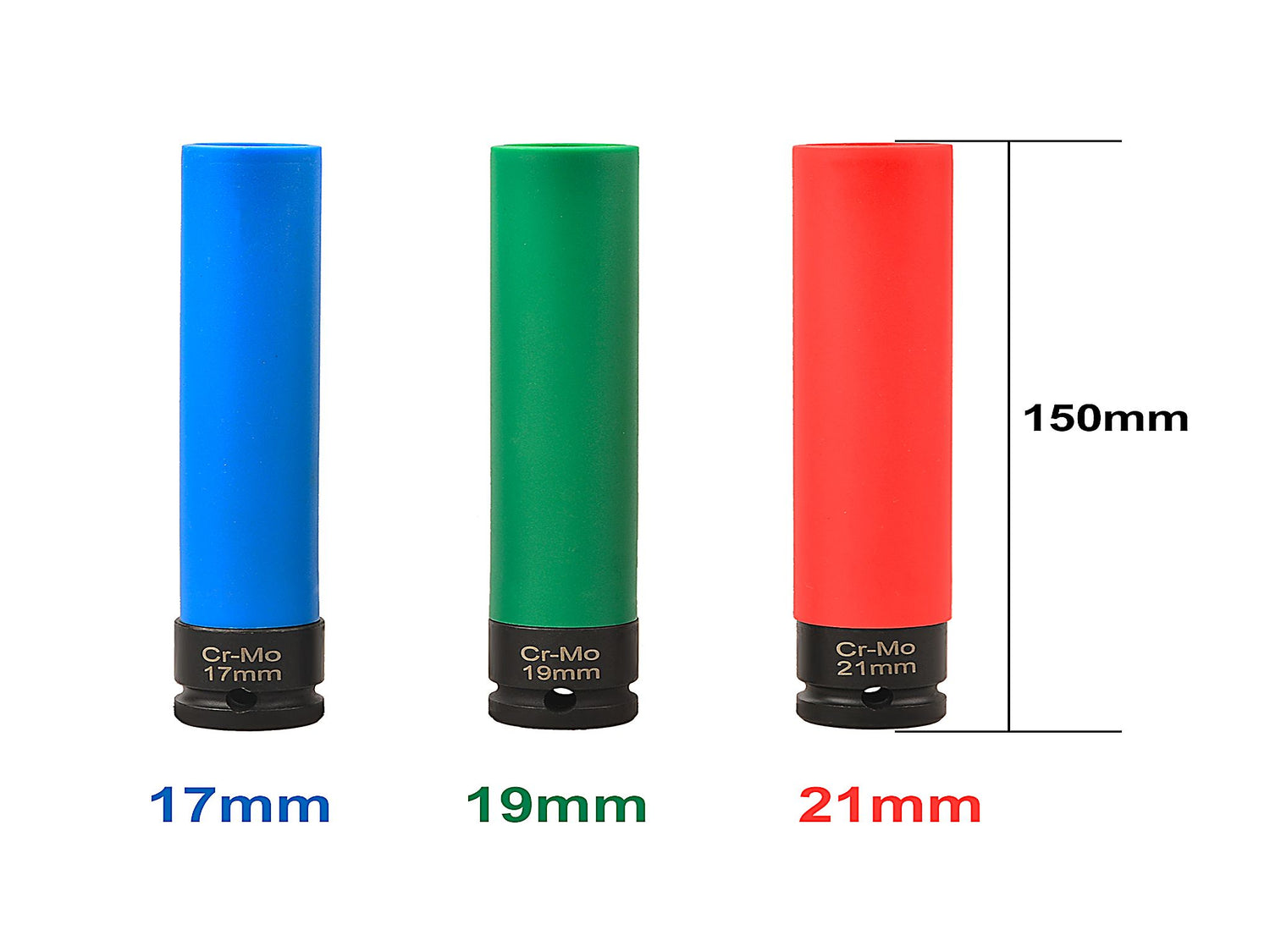 Alufelgen-Nuss-Set extra lang 17mm 19mm 21mm 1/2