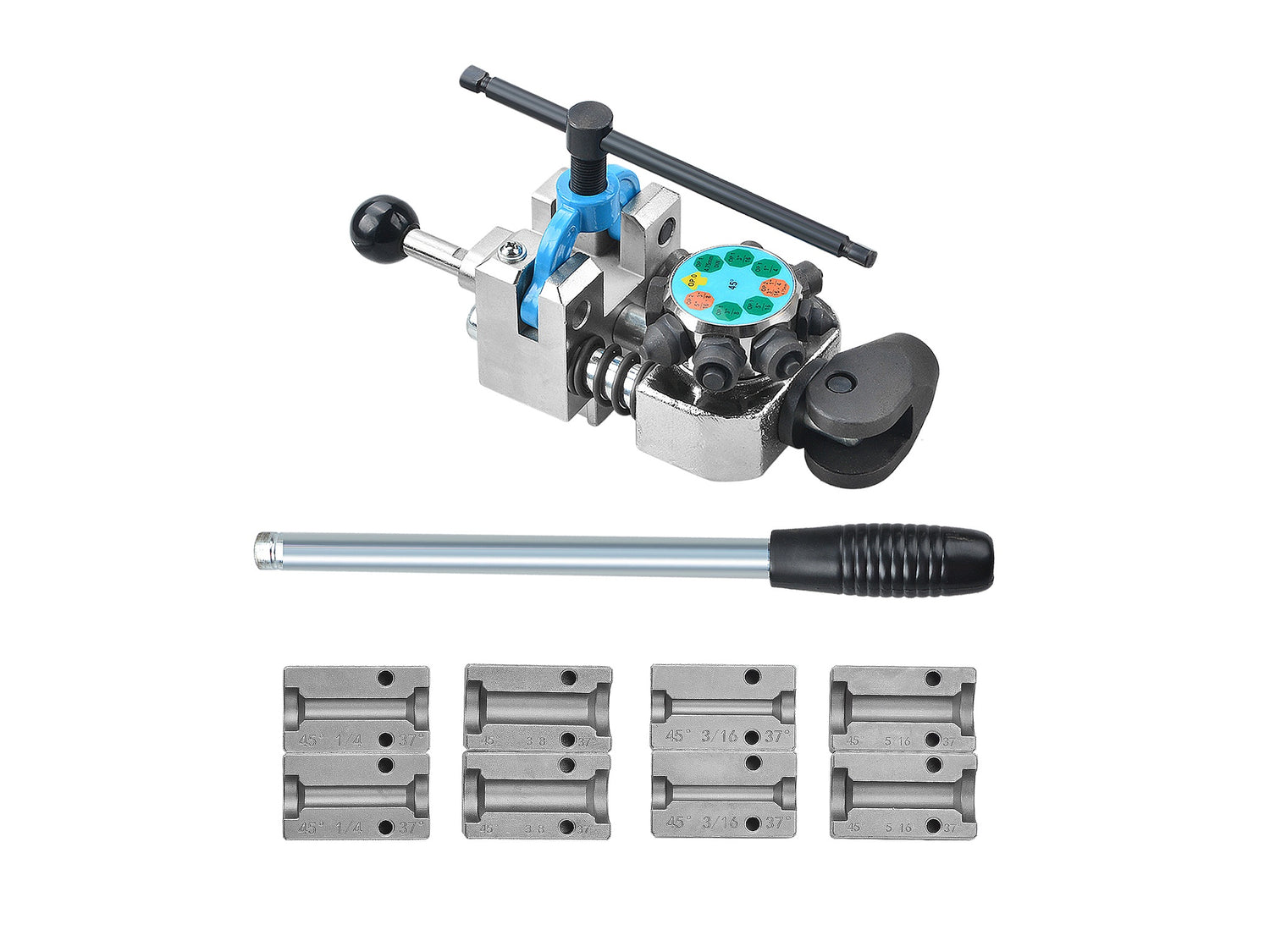 Profi 45° Bremsleitungs-Bördelgerät 45° Turret Set | 4 Bördelgrößen & Rohrschneider – B7-8167