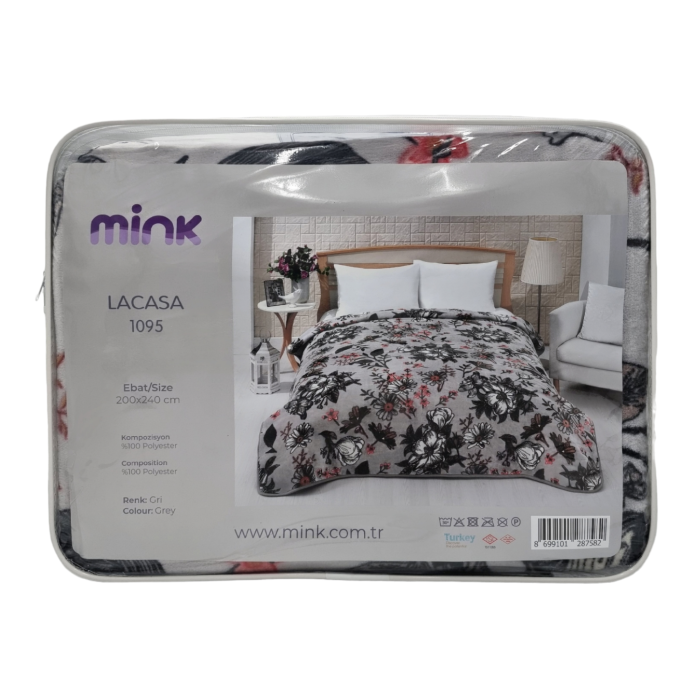 2 Personen Wohndecken 2×2,40m verschiedene Muster mink LACASA