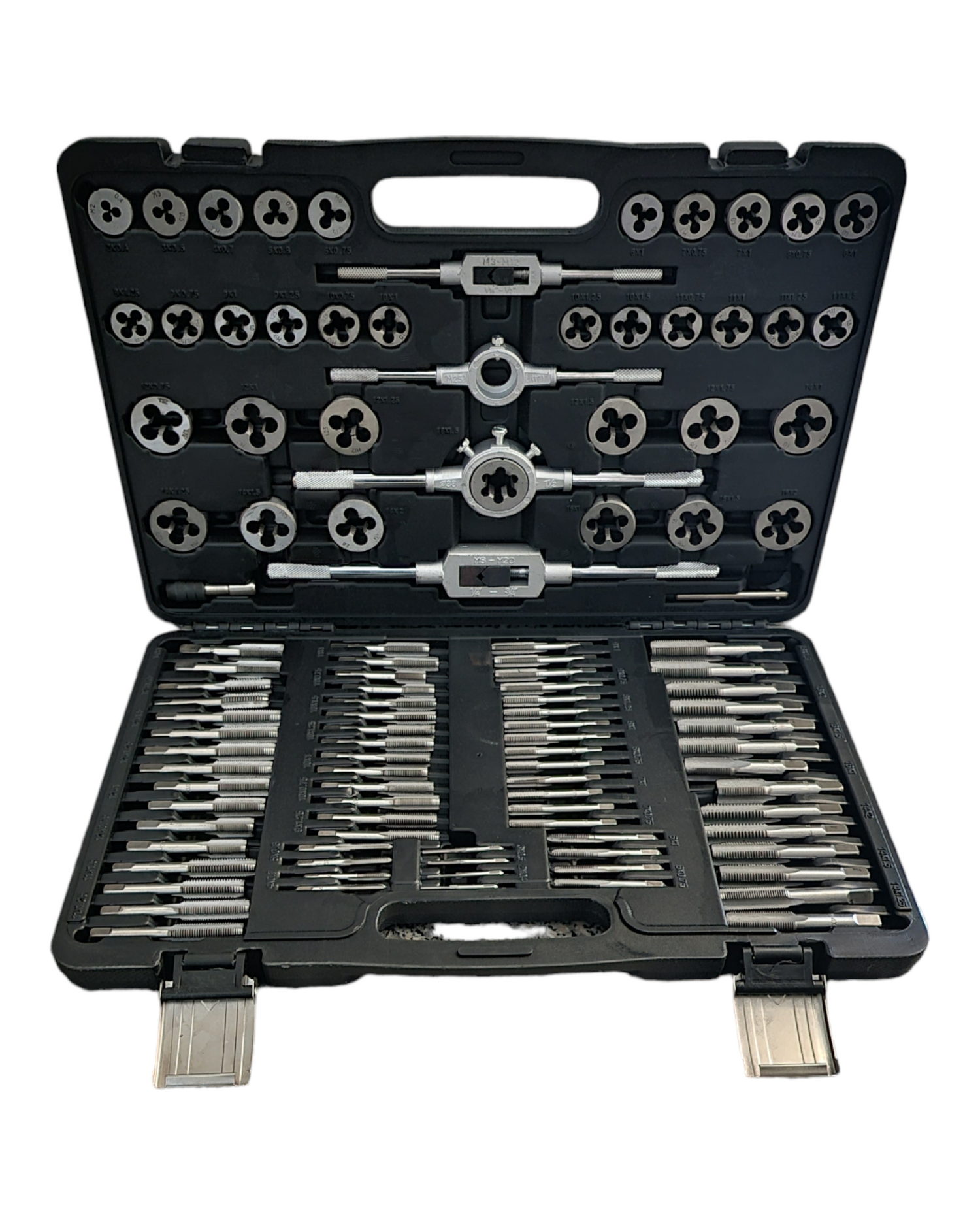 Gewindeschneider Set metrisch 110-teilig aus Stahl für M3–M20 | UltraToolz