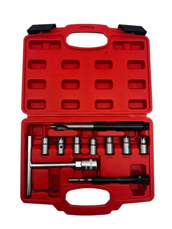 Einspritzsitzreiniger-Set für Injektoren & Einspritzdüsen – 11-tlg. Profi-Werkzeug | YZ-6056