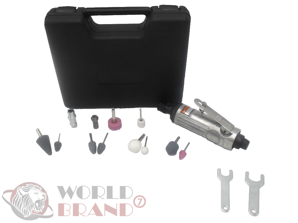 Pneumatischer Multifunktionsschleifgerät/Druckluftschleifer Set 16-tlg. Brand7