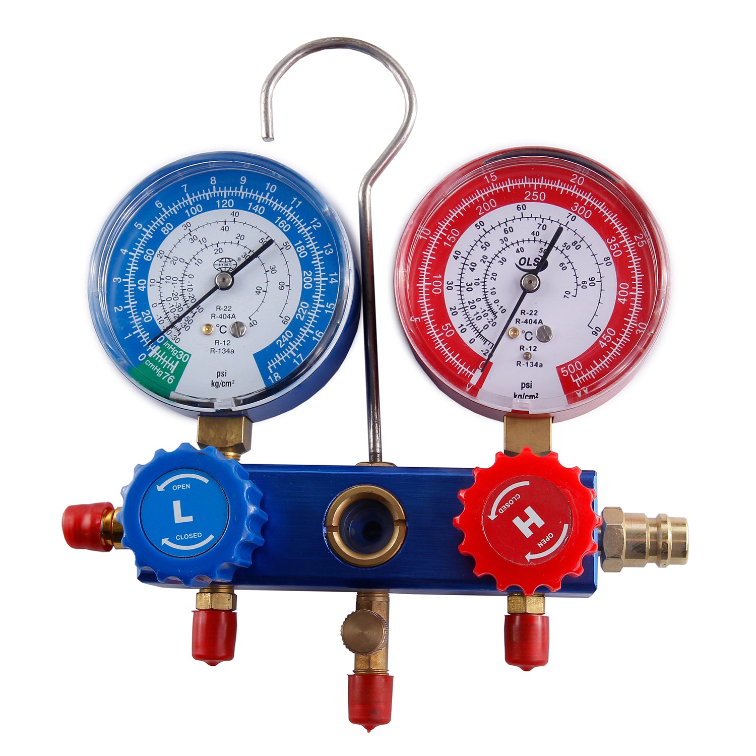 Kältemittel-Messgerät R410A mit 3-Wege-Ventil und Manometer | YZ-4009