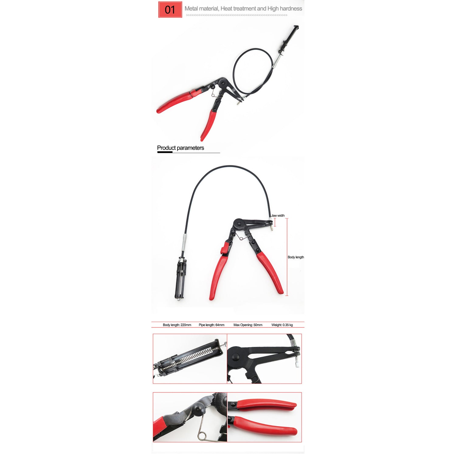 Schlauchzangen-Set Brand7 für Kfz, 9-tlg. im Koffer | YZ-6004