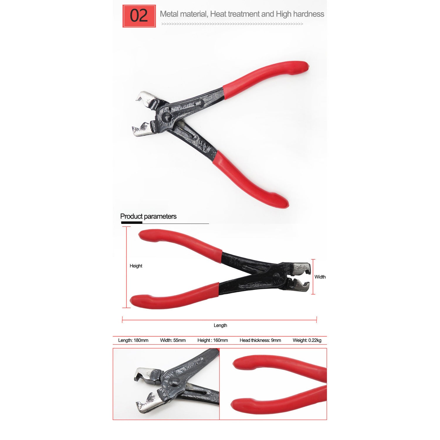 Schlauchzangen-Set Brand7 für Kfz, 9-tlg. im Koffer | YZ-6004