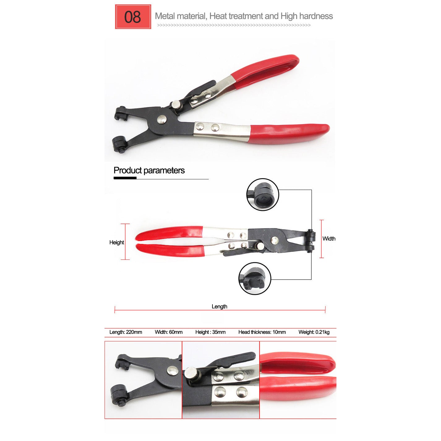 Schlauchzangen-Set Brand7 für Kfz, 9-tlg. im Koffer | YZ-6004