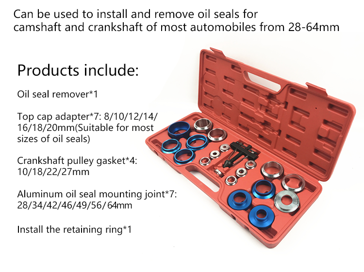 Kurbelwellendichtring-Werkzeugsatz für Ein- und Ausbau – für Öl- & Wellendichtringe von 28–64 mm | YZ-6008