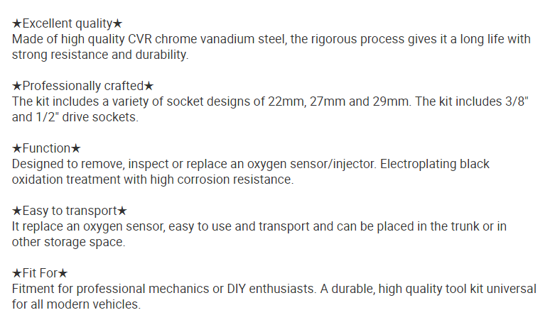 Lambdasonden Nuss Set 7-tlg. – Sauerstoffsensor Werkzeug im Koffer | YZ-6013