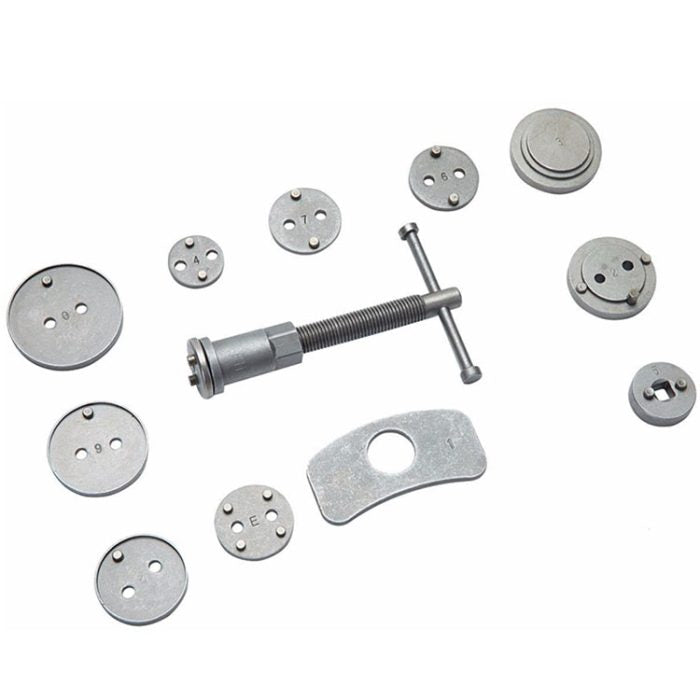 Bremskolbenrücksteller Set 12-tlg. – Bremssattel Werkzeug für PKW mit Adapterplatten im Koffer | YZ-6021 | Brand7