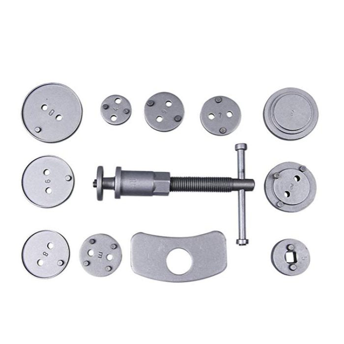 Bremskolbenrücksteller Set 12-tlg. – Bremssattel Werkzeug für PKW mit Adapterplatten im Koffer | YZ-6021 | Brand7