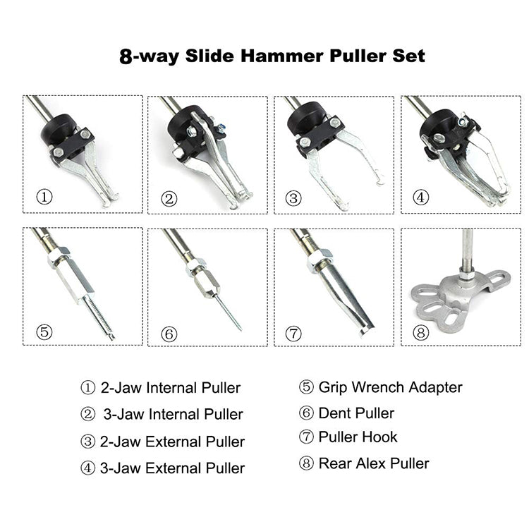 Gleithammer Abzieher-Set 16-tlg. für Lager, Buchsen & Karosseriearbeiten | YZ-6035