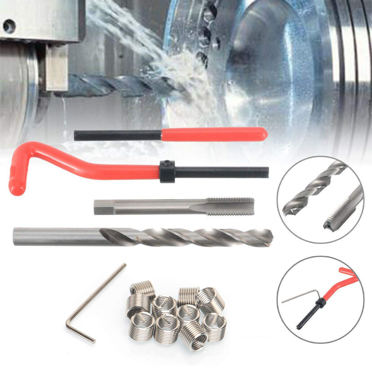 Gewindereparatur Set M8x1,25 mm | 25-tlg. Innengewinde-Reparatur Werkzeug YZ-6051