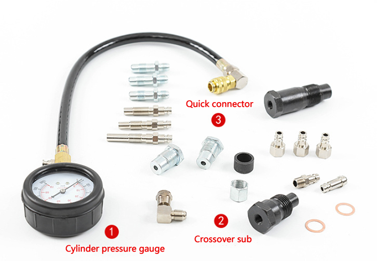 Kraftstoffdruckprüfer TU-114 für Benzinmotoren & Einspritzsysteme inkl. Adapter-Set | YZ-7008