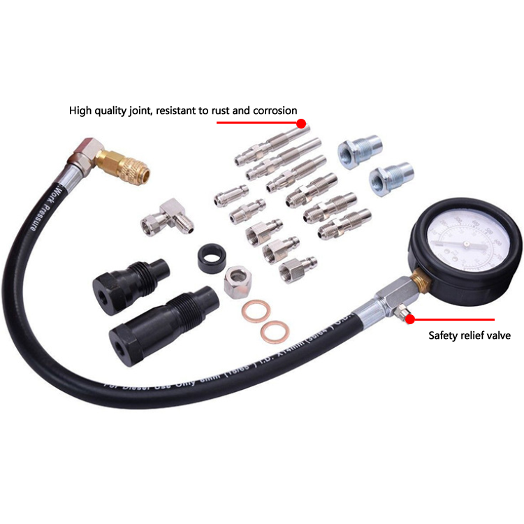 Kraftstoffdruckprüfer TU-114 für Benzinmotoren & Einspritzsysteme inkl. Adapter-Set | YZ-7008