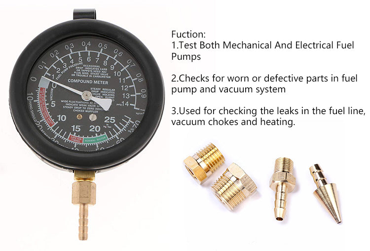 Kfz Vakuumtester für Unterdruck & Kraftstoffdruck mit Manometer | Brand7 YZ-7011