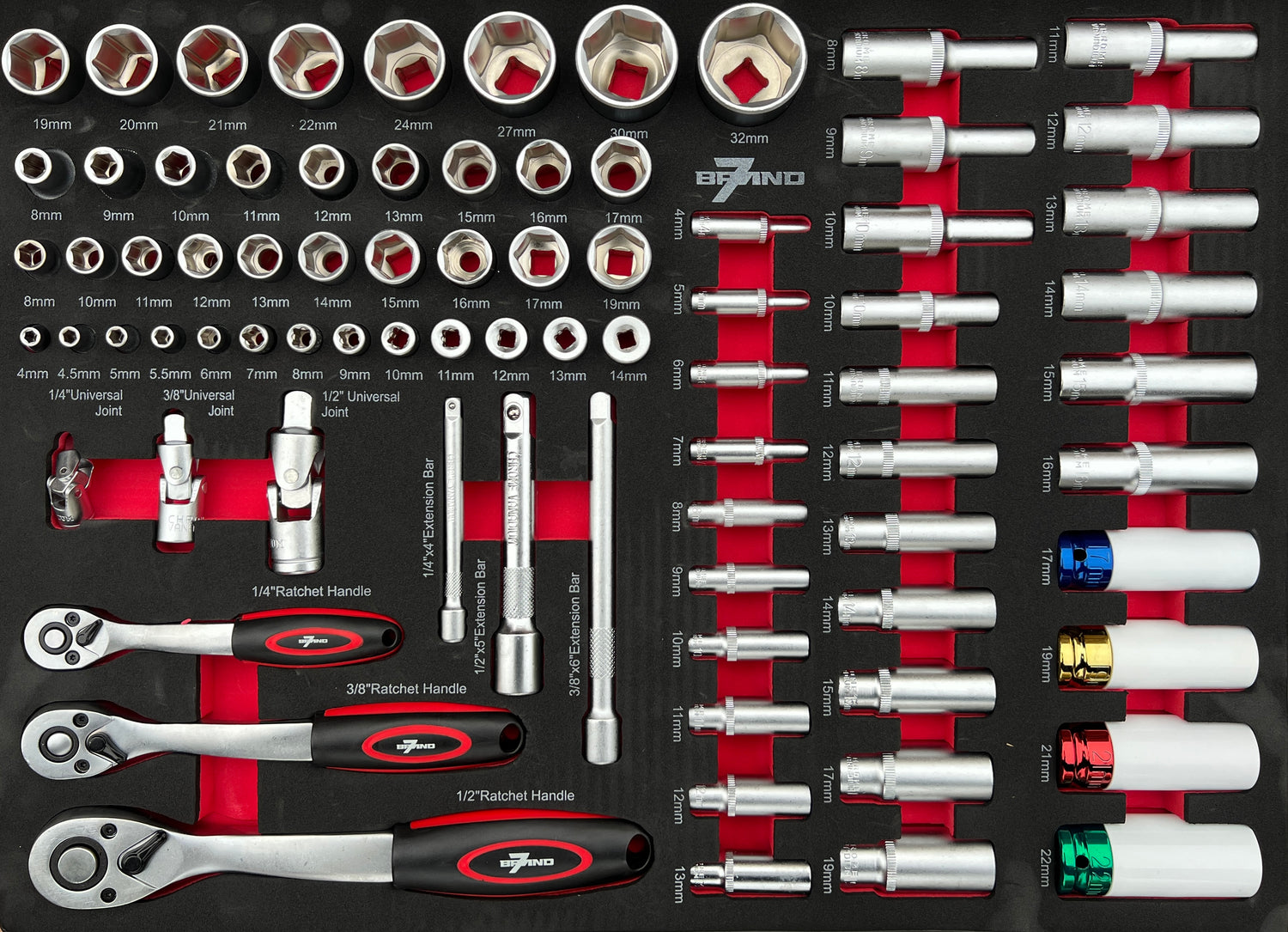 Werkstattwagen mit 309-teiligem – 8 Schubladen mobil & einsatzbereit | B7-7-309