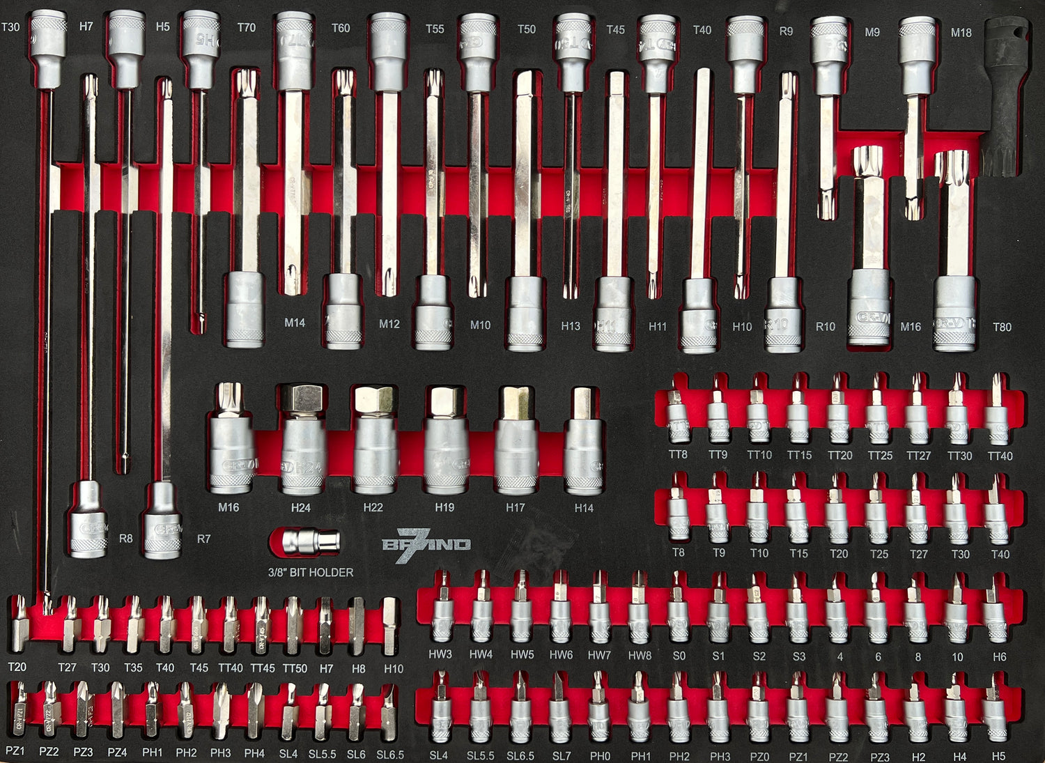 Werkstattwagen mit 309-teiligem – 8 Schubladen mobil & einsatzbereit | B7-7-309