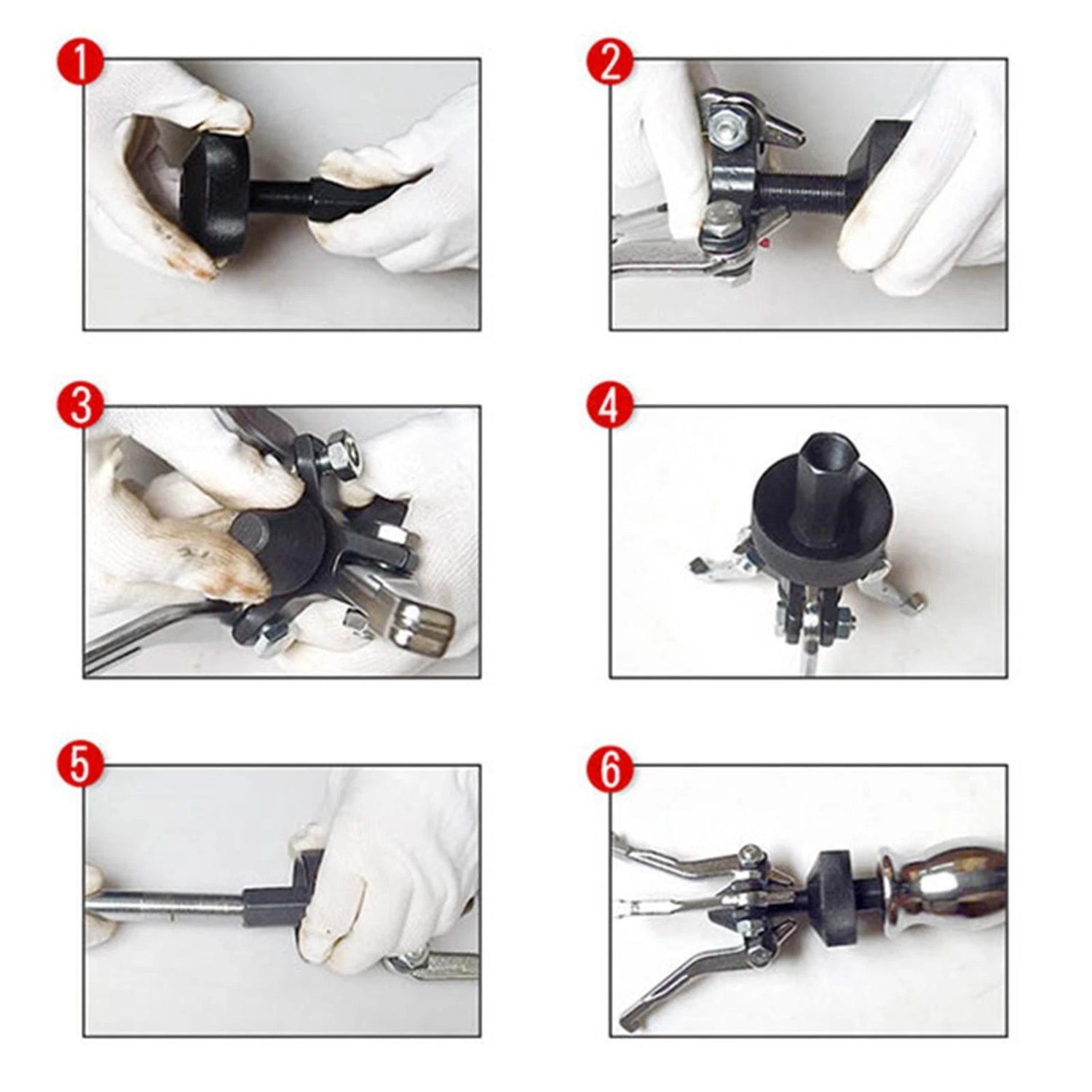 5-teiliges Abzieher Set mit Schlaghammer für Innen- & Außenlager | Brand7 YZ‑6036