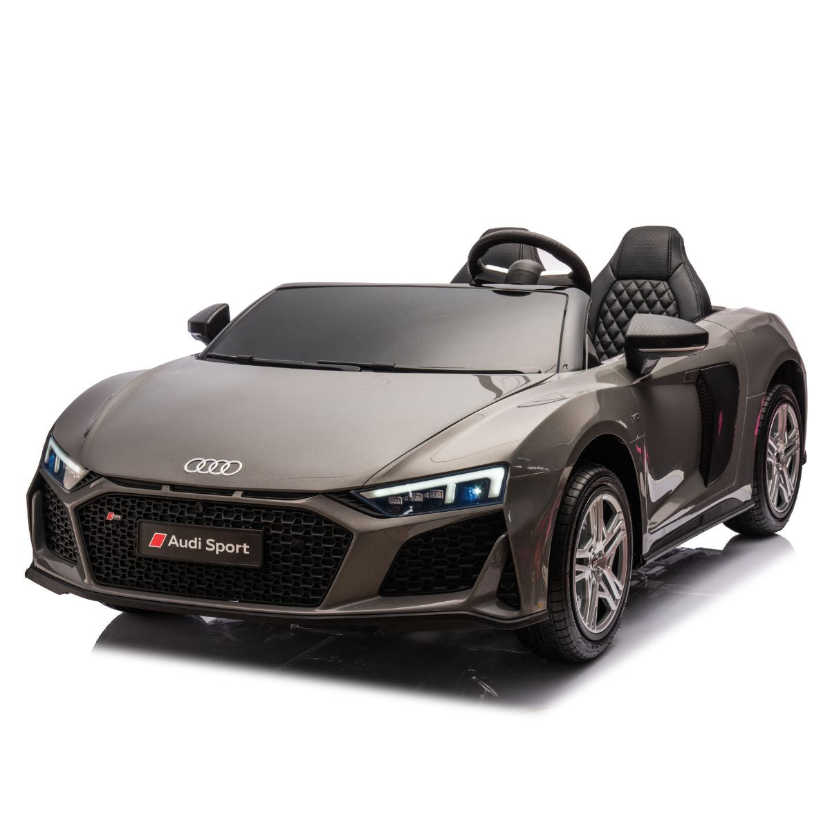 Audi R8 Spyder Elektroauto für Kinder (24V, Grau) – Lizenziert & Luxuriös