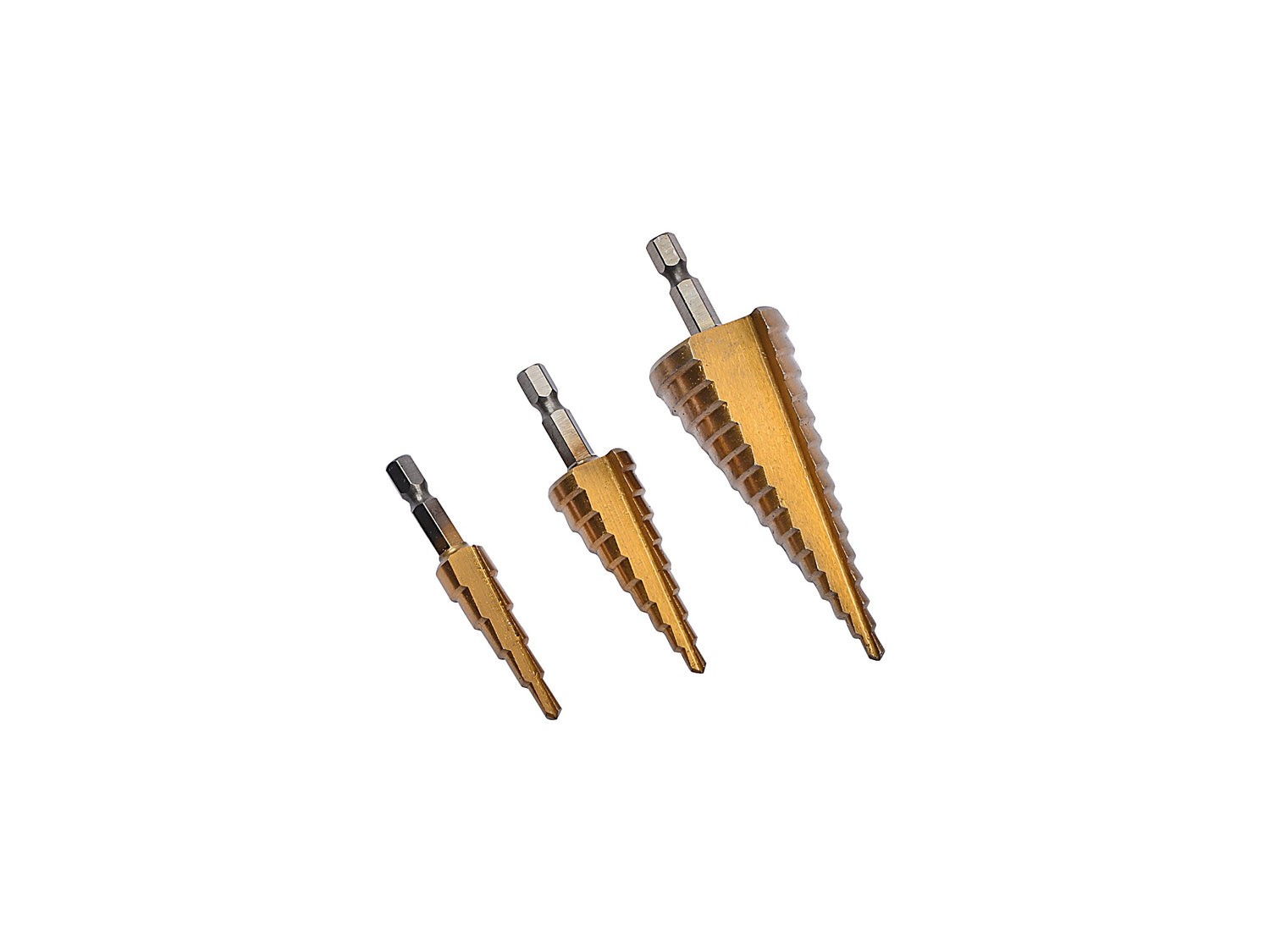 Stufenbohrer Set HSS Titanbeschichtet – Kegelbohrer 4–32 mm 3-tlg. | B7-1635