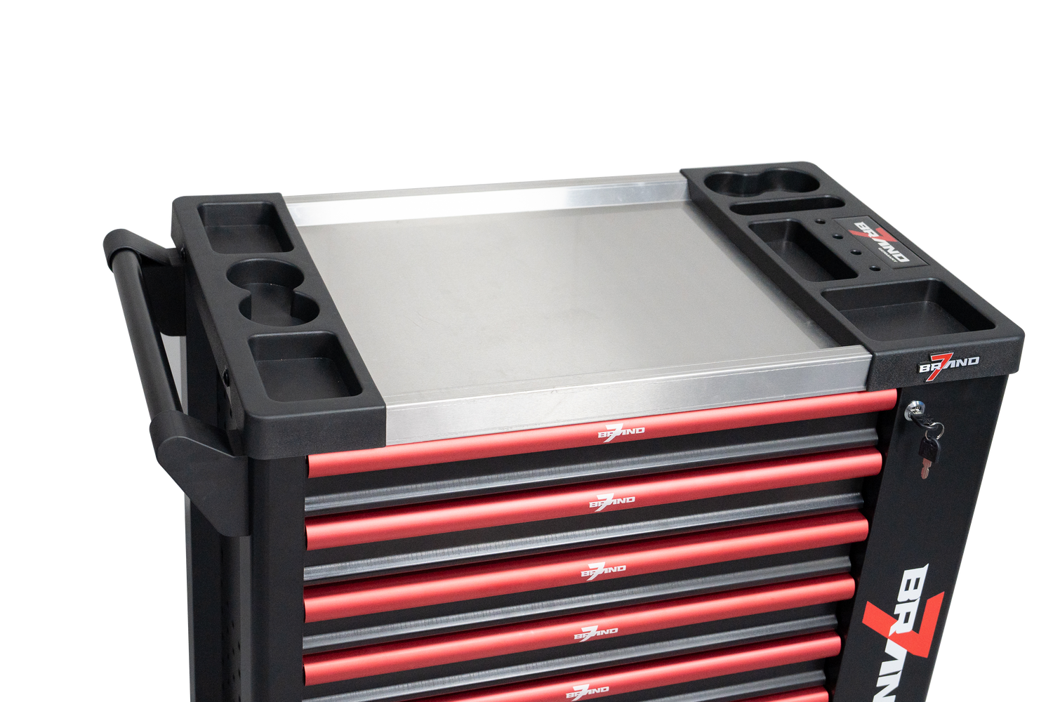 Werkstattwagen, 300-tlg., 7 Schubladen + Seitenfach (Voll bestückt) + 3 Tonnen Wagenheber