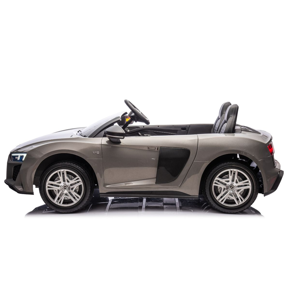 Audi R8 Spyder Elektroauto für Kinder (24V, Grau) – Lizenziert & Luxuriös