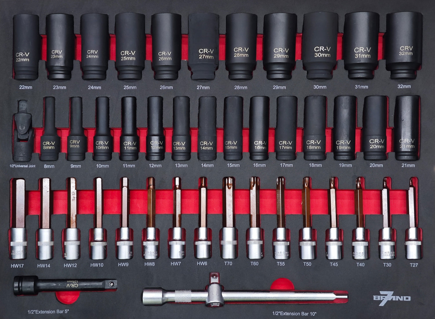 Werkstattwagen BRAND7 527-tlg. Werkzeugsatz – 12 Schubladen, mobil & Profi-Ausstattung