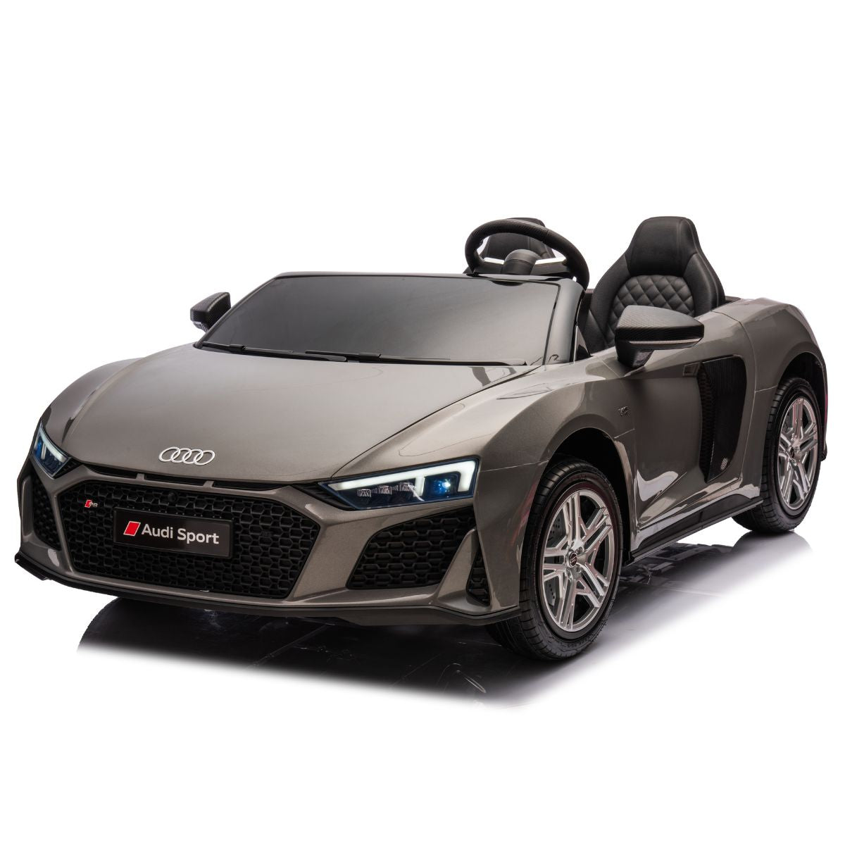 Audi R8 Spyder Elektroauto für Kinder (24V, Grau) – Lizenziert & Luxuriös