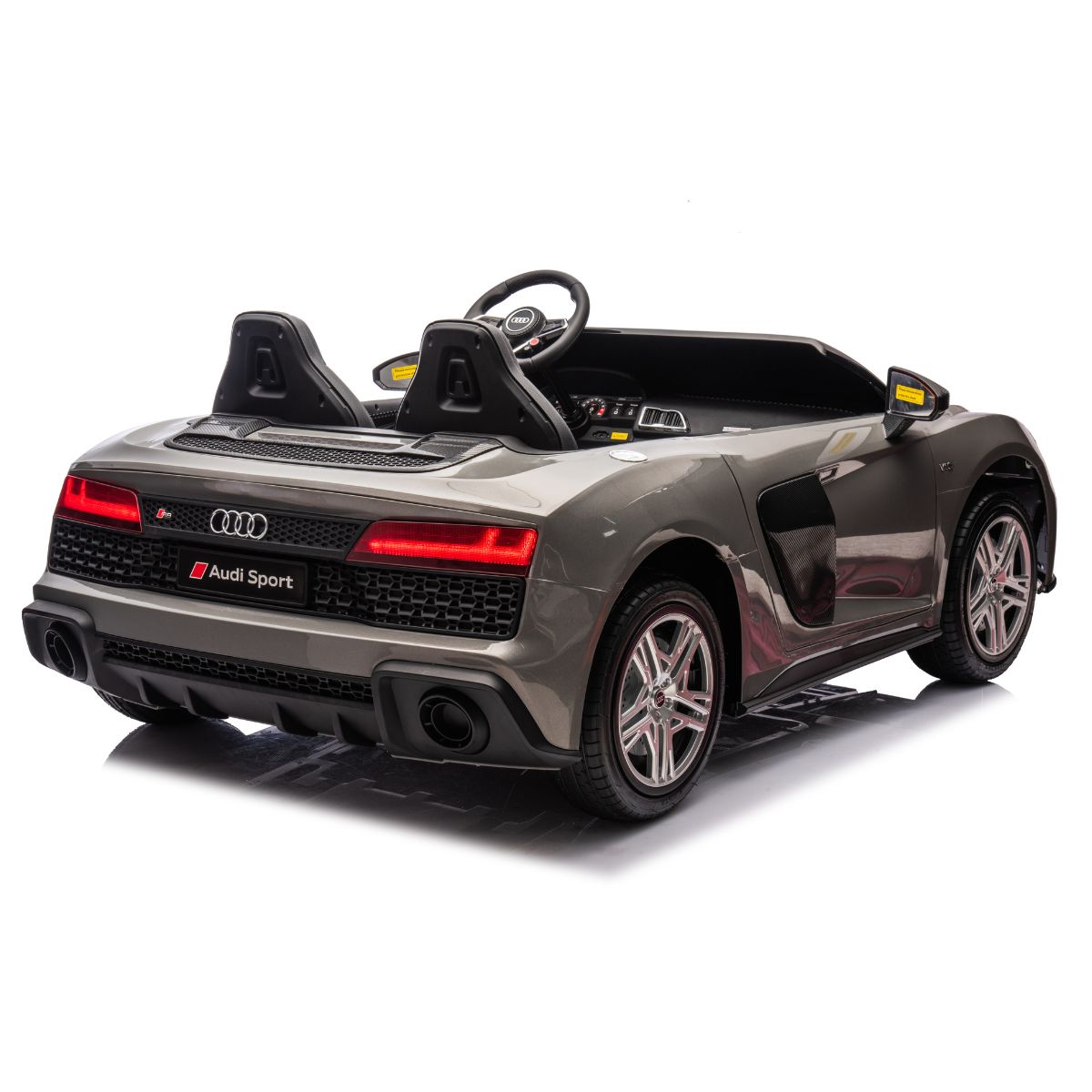 Audi R8 Spyder Elektroauto für Kinder (24V, Grau) – Lizenziert & Luxuriös