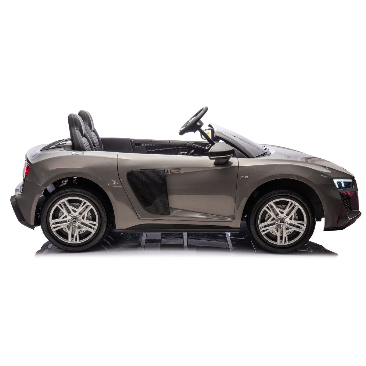 Audi R8 Spyder Elektroauto für Kinder (24V, Grau) – Lizenziert & Luxuriös