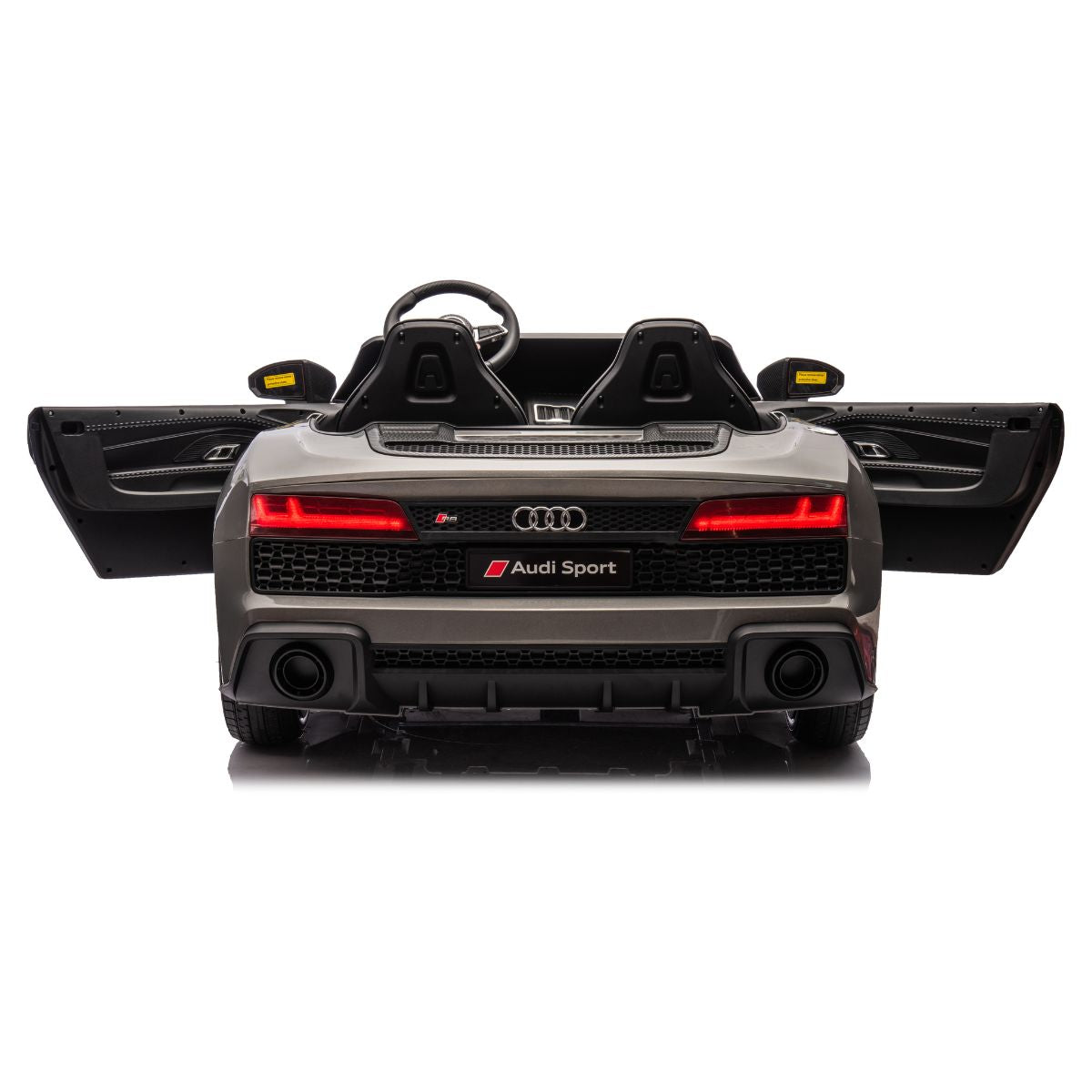 Audi R8 Spyder Elektroauto für Kinder (24V, Grau) – Lizenziert & Luxuriös